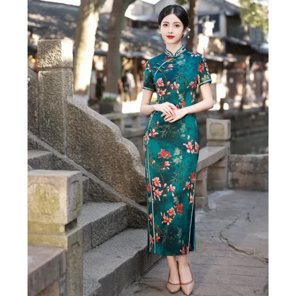 Kf S4cda0db733424176bffa0cb7aead849ej Yourqipao Chinese Traditional Cheongsam Long Banquet Daily Qipao Mother S Wear Dress For Women Chinese Traditional Cheongsam Long Banquet Daily Qipao Mother's Wear Dress for Women