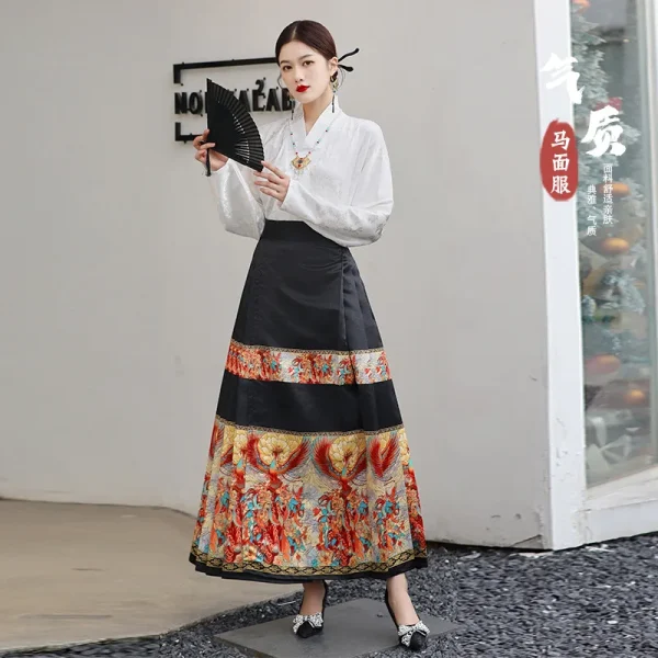 Kf S4e5a94a0208b4882aa02a0fa605ff1b7u Women S Modern Hanfu 2pc Set Bamboo Garden Mamianqun Ancient Chinese Costume Women's Modern Hanfu 2pc Set Bamboo Garden Mamianqun Ancient Chinese Costume