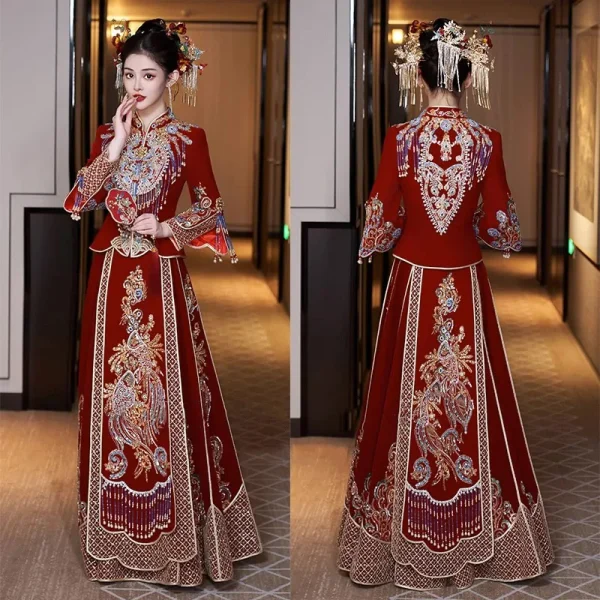 Kf S4f397ca0574244d2855ae38d633ca03en Chinese Traditional Women Velour Wedding Dress Cheongsam Oriental Clothing Vestido Sequins Beading Tassels Embroidery Qipao Chinese Traditional Women Velour Wedding Dress Cheongsam Oriental Clothing Vestido Sequins Beading Tassels Embroidery Qipao