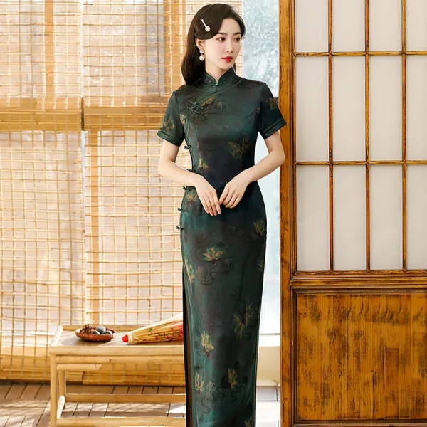 Kf S510bdc3365db4f74b3fbdea3f58f06c9b Hot Sale Satin Cheongsam Traditional Chinese High Quality Chinese Ladies Qipao Silm Short Sleeve Novelty Long Cheongsam Traditional Chinese High Quality Chinese Ladies' Qipao Silm Short Sleeve Novelty Long Dress S-3XL