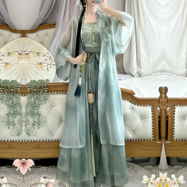 Kf S5189052c4d9e44e8ac8e871c1c8fc6721 Chinese Hanfu Dress Women Cosplay Costume 2024 Ancient Printed Green Yellow Vintage 3pcs Sets Hanfu Song Chinese Hanfu Dress Women Cosplay Costume 2024 Ancient Printed Green Yellow Vintage 3pcs Sets Hanfu Song Dynasty Plus Size XL