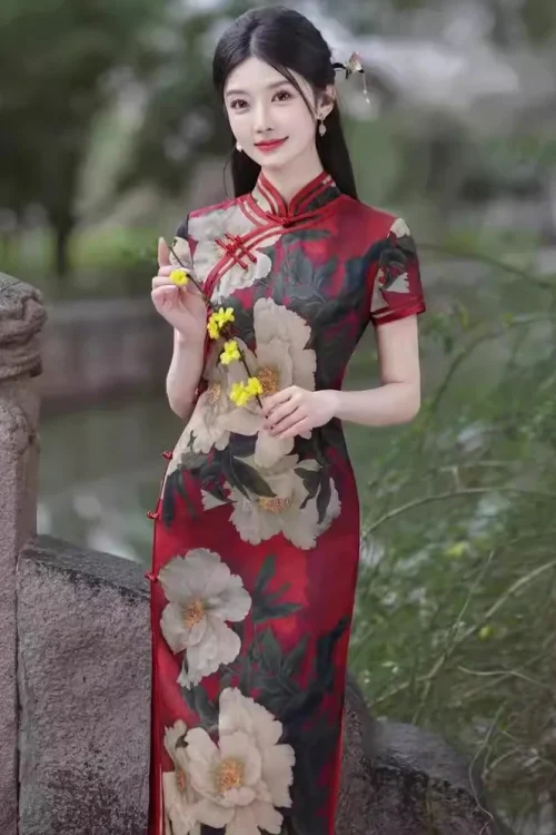 Kf S51ce26c3985e4c719a0a35637438f0eaz Print Chinese Cheongsam Traditional Mandarin Collar Dress Autumn New Qipao Vintage Style Simple Elegant Banquet Gown Print Chinese Cheongsam Traditional Mandarin Collar Dress Autumn New Qipao Vintage Style Simple Elegant Banquet Gown Vistidos