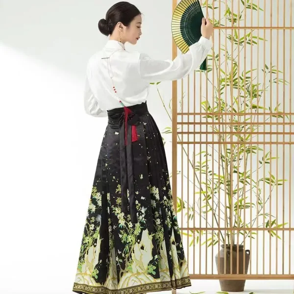 Kf S5574c26856c94faa99afec90aa029e72p Hanfu Young Girls Dresses Chinese Style Costume Mamianqun Horse Face Skirt Improved Ming Dynasty Ancient Traditional Hanfu Young Girls Dresses Chinese Style Costume Mamianqun Horse Face Skirt Improved Ming Dynasty Ancient Traditional Daily Wear