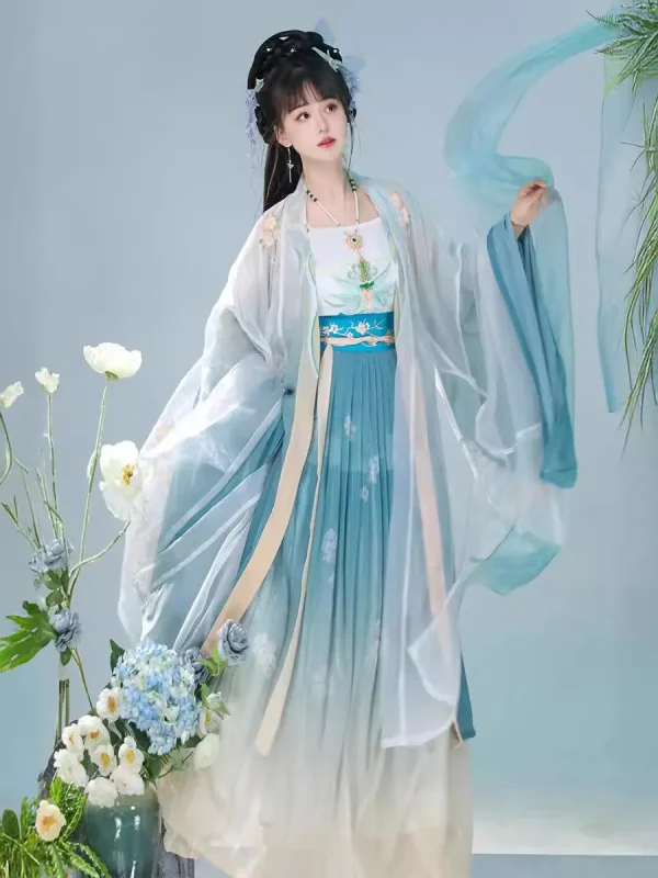 Kf S5585e9d5e0734de093366f5cf3f9ee9d1 2024 Song Dynasty Original Hanfu Women S Chinese Style Improved Waist Filled Embroidery Ancient Style Suit Song Dynasty Original Hanfu Women's Chinese Style Improved Waist-filled Embroidery Ancient Style suit Spring and Summer