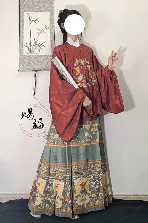 Kf S55dafe4ebaf841ebb119e7994eab1d66n Original Chinese Traditional Hanfu Female Ming Dynasty Crew Neck Embroidered Bijia Horse Face Pony Skirt Daily Original Chinese Traditional Hanfu Female Ming Dynasty Crew Neck Embroidered Bijia Horse Face Pony Skirt Daily Fall Winter Set