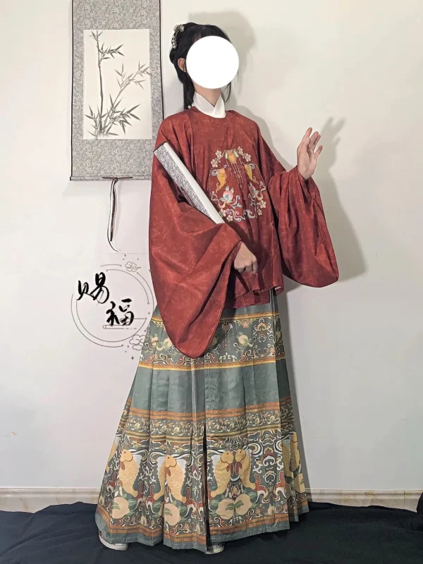 Kf S55dafe4ebaf841ebb119e7994eab1d66n Original Chinese Traditional Hanfu Female Ming Dynasty Crew Neck Embroidered Bijia Horse Face Pony Skirt Daily Original Chinese Traditional Hanfu Female Ming Dynasty Crew Neck Embroidered Bijia Horse Face Pony Skirt Daily Fall Winter Set