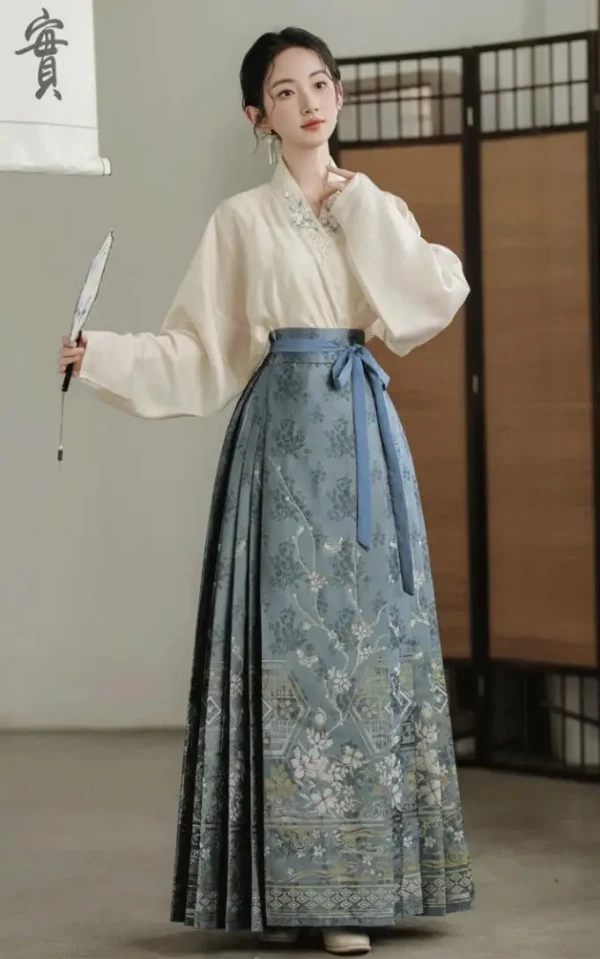 Kf S59264a6aa42b4721a00e2275ab10011c8 Vintage Ming Dynasty Horse Face Skirt Women Mamianqun Improved Hanfu Skirt Pringting Folk Dance Pleated Midi Vintage Ming Dynasty Horse Face Skirt Women Mamianqun Improved Hanfu Skirt Pringting Folk Dance Pleated Midi Skirt Faldas Longue