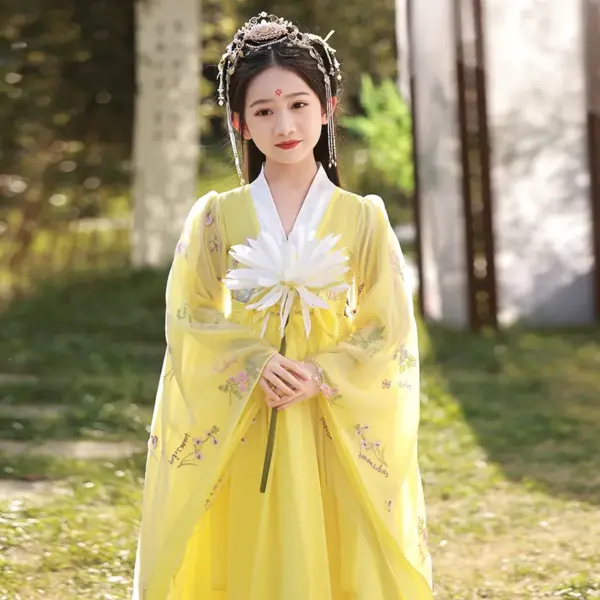 Kf S59b92ed7fd1d4cb685056ed4c49d5928l Yellow Ancient Style Super Immortal Hanfu Girl S 2024 Spring New Clothes Ru Skirt Children S Super Immortal Hanfu Girl's Spring New Clothes Ru Skirt Children's Large Sleeved Shirt Tang Dynasty