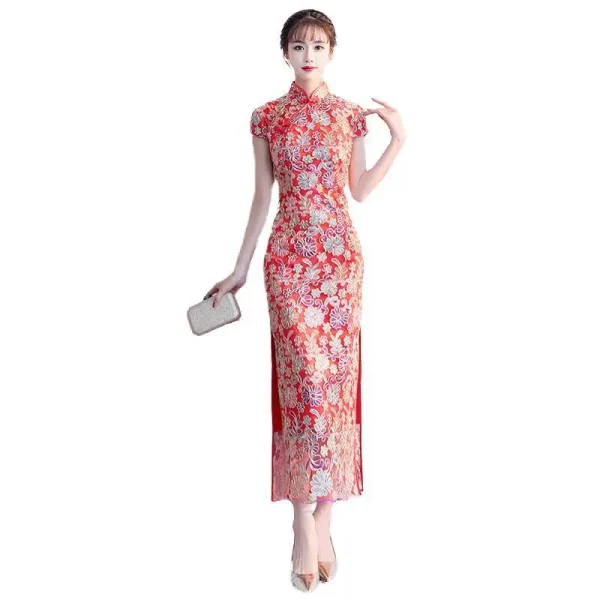 Kf S59f0c772c15a48c4a82c8ec0c9b7d54fi Red Lace Bride Party Cheongsam Oriental Womens Dress Fashion Chinese Style Elegant Long Qipao Luxury Wedding Red Lace Bride Party Cheongsam Oriental Womens Dress Fashion Chinese Style Elegant Long Qipao Luxury Wedding Robe Vestido S-5XL