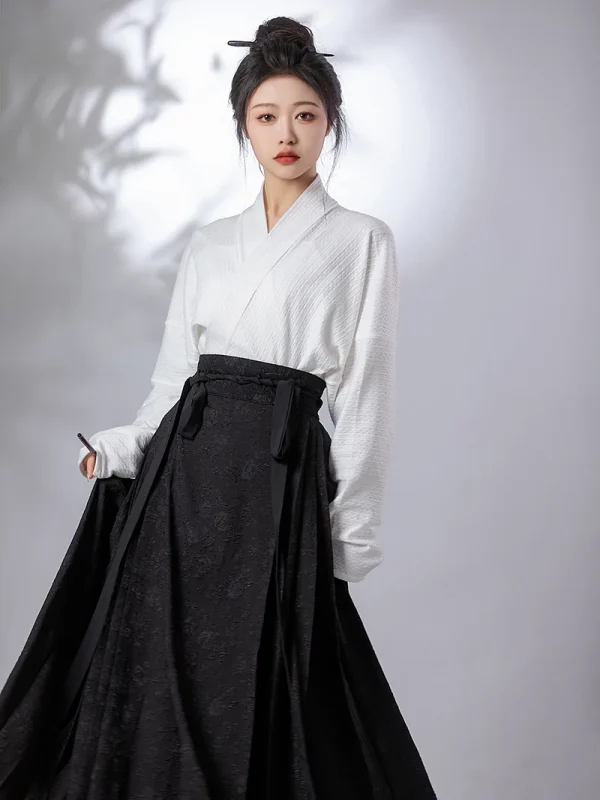 Kf S5a84621b7546405f8d2050488f81eb19q Retro Chinese Improved Ancient Hanfu Style Ma Mian Skirt Loose Shirt Long Dress Two Pieces Set Retro Chinese Improved Ancient Hanfu Style Ma Mian Skirt Loose Shirt Long dress two pieces Set for women daily hanfu Dress