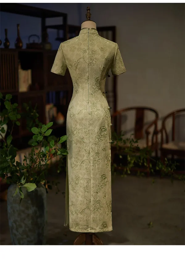 Kf S5b166e739b9d46d2b1f4763d686db43ez 2023 Summer Autumn Long Cheongsam Beige Green Women Lace Dress Chinese Style Improved Qipao Slim Girl Summer Autumn Long Cheongsam Beige Green Women Lace Dress Chinese Style Improved Qipao Slim Girl Vintage Dresses