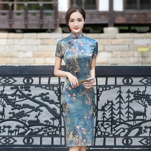 Kf S5c7933ef8c254bcd8f2584e320ecfcdf1 Elegant Print Female Qipao Traditional Classic Chinese Dress Asian Clothing Sexy Slim Short Cheongsam Mandarin Collar Elegant Print Female Qipao Traditional Classic Chinese Dress Asian Clothing Sexy Slim Short Cheongsam Mandarin Collar Vestidos