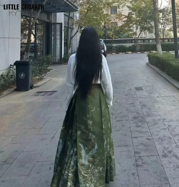 Kf S5db69460ce29417b839fe605930027986 Original Hanfu Chinese Style Costume Mamianqun Ming Dynasty Weaving Green Horse Face Skirt Two Piece Daily Original Hanfu Chinese Style Costume Mamianqun Ming Dynasty Weaving Green Horse Face Skirt Two-piece Daily Wear Modern Hanfu