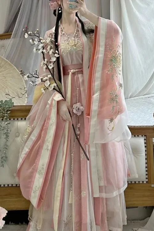 Kf S5e3366f8ddbe4674acdc0940b489503bw 2023 Pink Hanfu Women Chinese Traditional Embroidery Stage Dance Dress Female Fairy Cosplay Costume Hanfu Song Pink Hanfu Women Chinese Traditional Embroidery Stage Dance Dress Female Fairy Cosplay Costume Hanfu Song Dynasty For Women