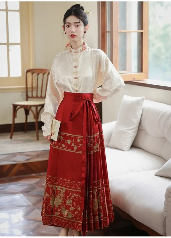 Kf S5e4f1bc088a74512b5cc7385327d0c7aa Original Hanfu Skirt Chinese Style Costume Mamianqun Ming Horse Face Dress Improved Ming Dynasty Ancient Traditional Original Hanfu Skirt Chinese Style Costume Mamianqun Ming Horse Face Dress Improved Ming Dynasty Ancient Traditional Daily Wear