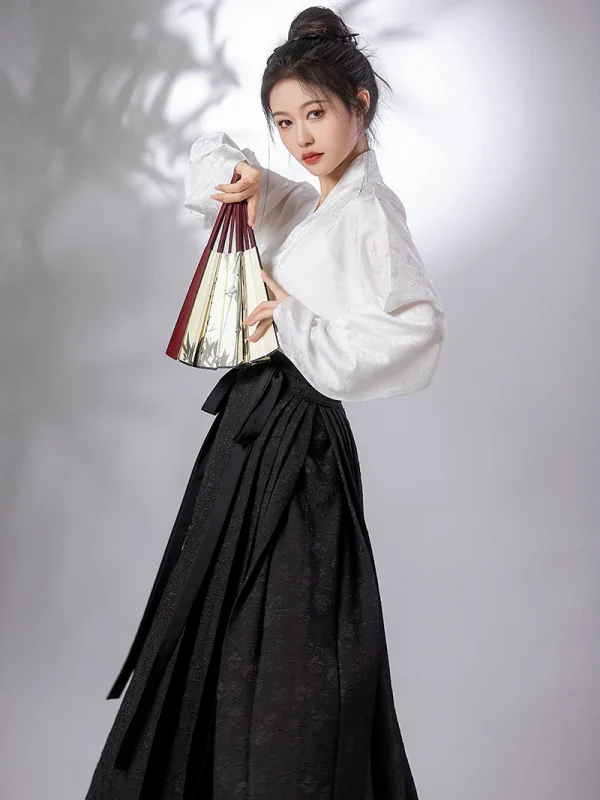 Kf S6048f698c4284b1fb3676b8109f3fc86u Retro Chinese Improved Ancient Hanfu Style Ma Mian Skirt Loose Shirt Long Dress Two Pieces Set Retro Chinese Improved Ancient Hanfu Style Ma Mian Skirt Loose Shirt Long dress two pieces Set for women daily hanfu Dress