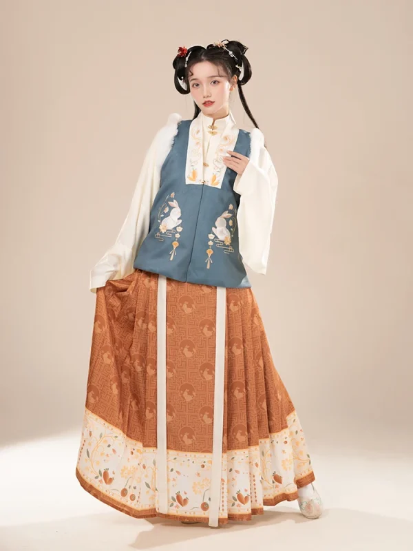 Kf S6211cc3481884e1db28054cede692322q Ru Yi Original Hanfu Ming Style Print Horse Face Skirt With Stand Collar For Women Original Hanfu Ming Style Print Horse Face Skirt with Stand Collar for Women