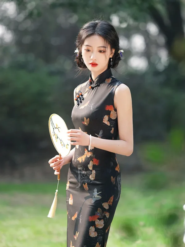 Kf S66fa84a187cb4d459b278c49c37d5c3dr Sleeveless Qipao 2024 New Summer Retro Old Shanghai Style New Chinese Black Qipao Women S Cheongsam Sleeveless Qipao New Summer Retro Old Shanghai Style New Chinese Black Qipao Women's Cheongsam Dress