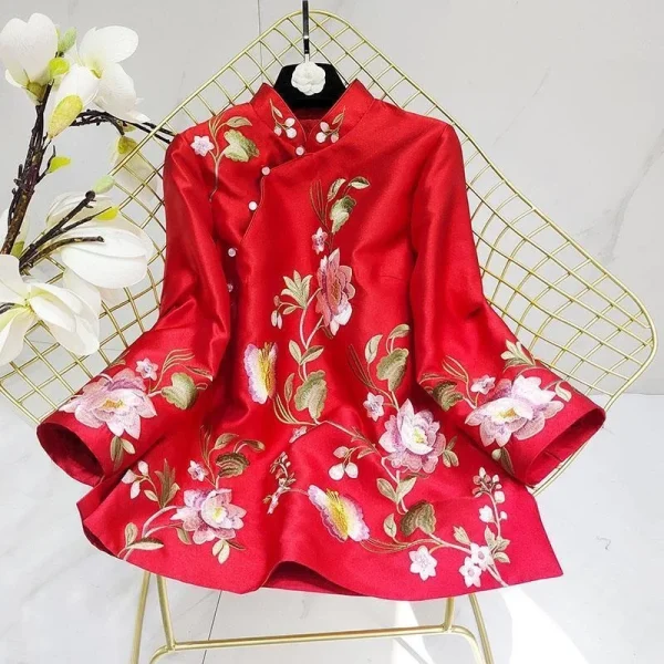 Kf S6822012b27c4462f87f81dae7304eb72t Tang Suit Shirt National Style Traditional Elegant Embroidery Women Chinese Vintage Blouse Loose Female Hanfu Tops Tang Suit Shirt National Style Traditional Elegant Embroidery Women Chinese Vintage Blouse Loose Female Hanfu Tops New