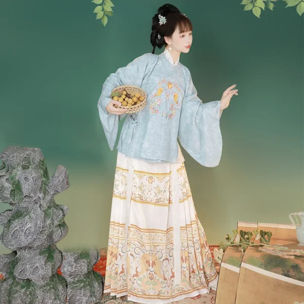 Kf S68a3c6cbe4c845ceb10462d7366868c86 Original Chinese Traditional Hanfu Female Ming Dynasty Crew Neck Embroidered Bijia Horse Face Pony Skirt Daily Original Chinese Traditional Hanfu Female Ming Dynasty Crew Neck Embroidered Bijia Horse Face Pony Skirt Daily Fall Winter Set