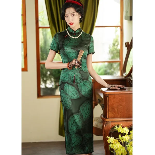 Kf S698626a3fd224579b9139e4ab451f91ec Summer Women S Improved Cheongsam Qipao High Quality Real Silk Dress Green Silk Retro Chinese Style Summer Women's Improved Cheongsam Qipao High Quality Real Silk Dress Green Silk Retro Chinese-Style High-End Women's Clothing