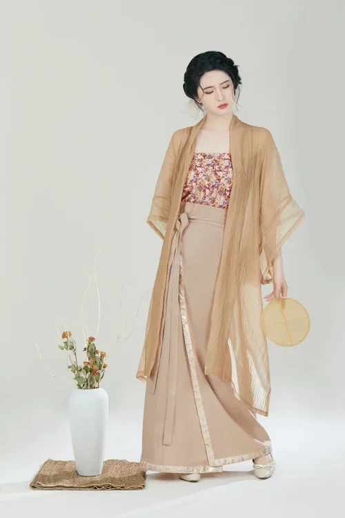 Kf S6a18cffaad0a46b5b317dfa30964b5bej Zhizaosi Wuhua Song Dynasty Casual Hanfu Set Changgan Temple Improved Half Sleeve Golded Weaved Long Summer Song Dynasty Casual Hanfu Set Changgan Temple Improved Half Sleeve Golded Weaved Long Summer Style Women Skirt