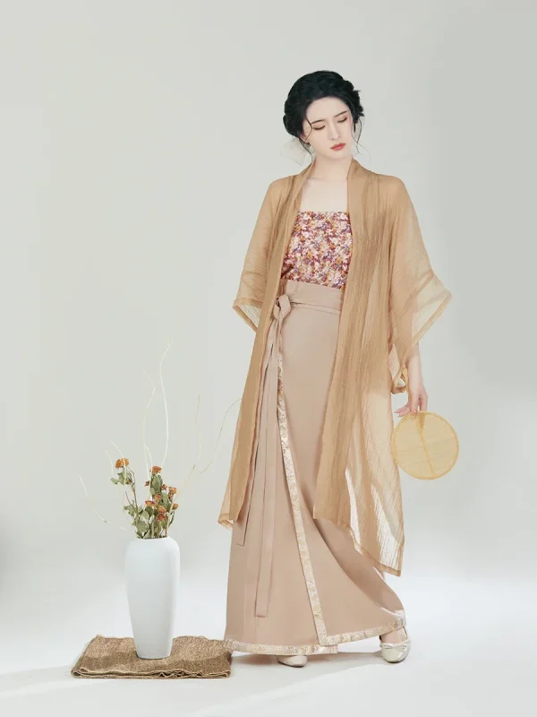 Kf S6a18cffaad0a46b5b317dfa30964b5bej Zhizaosi Wuhua Song Dynasty Casual Hanfu Set Changgan Temple Improved Half Sleeve Golded Weaved Long Summer Song Dynasty Casual Hanfu Set Changgan Temple Improved Half Sleeve Golded Weaved Long Summer Style Women Skirt