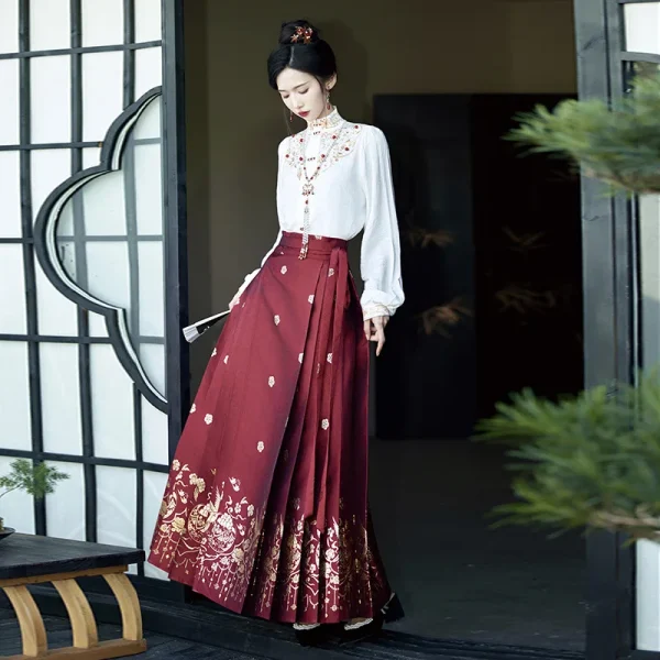 Kf S6c853c0dc3ba46a298ef10e7abdfdfad2 New Arrival Chinese Traditional Hanfu Dress Horse Face Skirt Women Ming Dynasty Vintage Clothing Pleated Skirt Chinese Traditional Hanfu Dress Horse Face Skirt Women Ming Dynasty Vintage Clothing Pleated Skirt