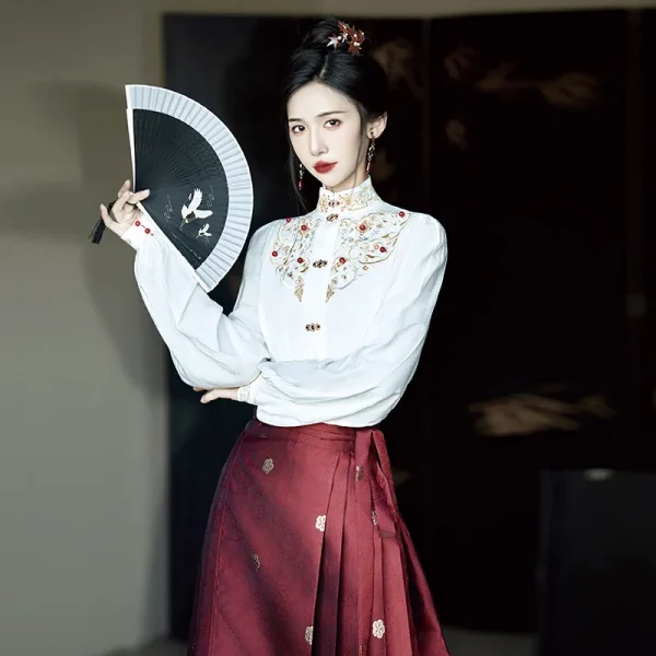 Kf S6dec436353574d65a521ed98e409ce75d New Arrival Chinese Traditional Hanfu Dress Horse Face Skirt Women Ming Dynasty Vintage Clothing Pleated Skirt Chinese Traditional Hanfu Dress Horse Face Skirt Women Ming Dynasty Vintage Clothing Pleated Skirt