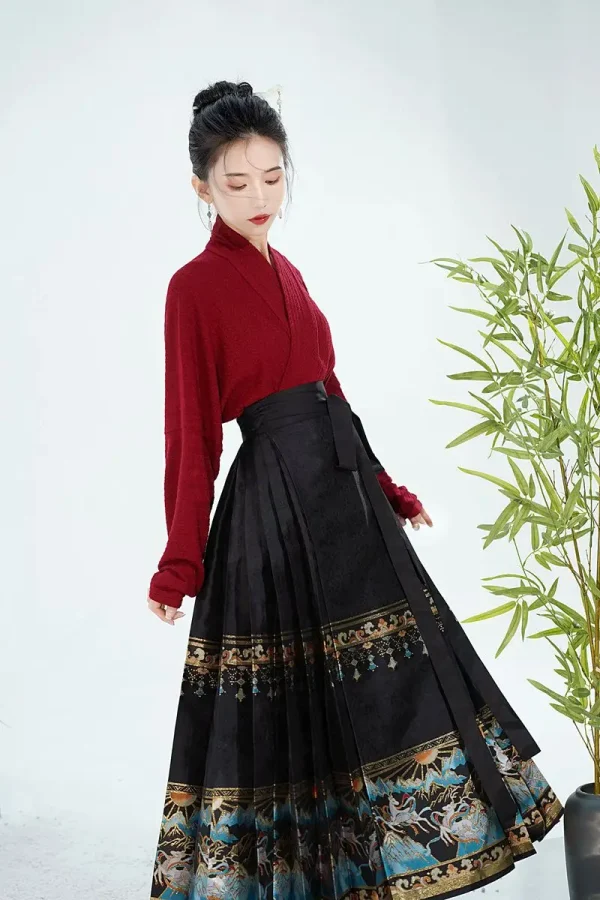 Kf S6e4f388c9cc64e7c9d23b242ef80a971b Black Fashion Print Original Hanfu Skirt Chinese Style Costume Mamianqun Ming Dynasty Weaving Horse Face Chinese Black Fashion Print Original Hanfu Skirt Chinese Style Costume Mamianqun Ming Dynasty Weaving Horse Face Chinese Style Dress