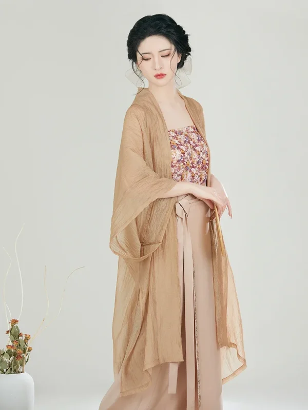 Kf S6f72473d44a044e6b322ec9574edc1ed9 Zhizaosi Wuhua Song Dynasty Casual Hanfu Set Changgan Temple Improved Half Sleeve Golded Weaved Long Summer Song Dynasty Casual Hanfu Set Changgan Temple Improved Half Sleeve Golded Weaved Long Summer Style Women Skirt