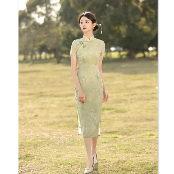 Kf S706057ab92704859a7b2e6f16c2c8deab Vietnam S Improved Long Aodai Cheongsam Skirt 2024 Spring Summer New Retro Ethnic Style Aodai Cheongsam Cheongsam Skirt Spring/Summer New Retro Ethnic Style Aodai Cheongsam Dress