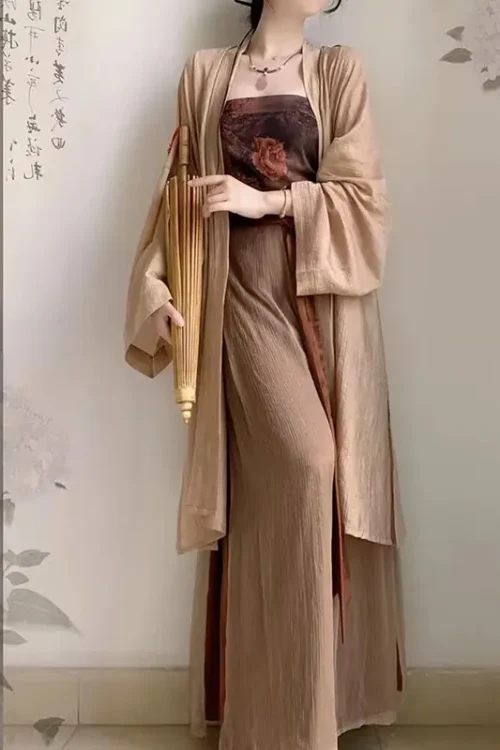 Kf S7140e5da439c403aa52be392bbbbaa5dk New Chinese Style Light National Style Dress 2024 Summer Elegant Improved Qi Chest Skirt Women S New Chinese Style Light National Style dress Summer Elegant Improved Qi Chest Skirt Women's Retro Hanfu Cardigan Sling Set