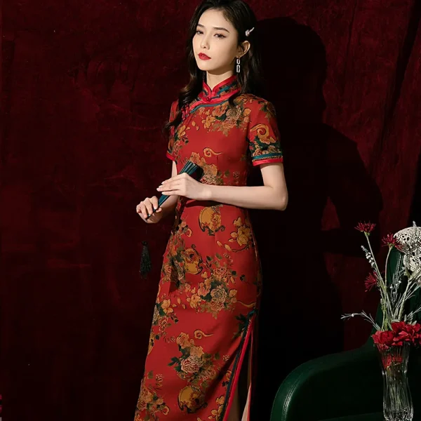 Kf S72877500725641d1b551ba1df09d0adcn Yourqipao Hualuo Improved Cheongsam Elegant Temperament Long Catwalk Qipao Chinese Traditional Style Evening Dress For Women Improved Cheongsam Elegant Temperament Long Catwalk Qipao Chinese Traditional Style Evening Dress for Women