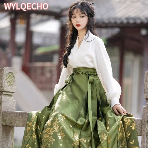 Kf S7404a9898edc490ab5c32c1607c10d53t Horse Face Skirt Original Modern Hanfu Skirt New Chinese Style Costume Mamianqun Ming Dynasty Weaving Gold Horse Face Skirt Original Modern Hanfu Skirt New Chinese Style Costume Mamianqun Ming Dynasty Weaving Gold Dresses