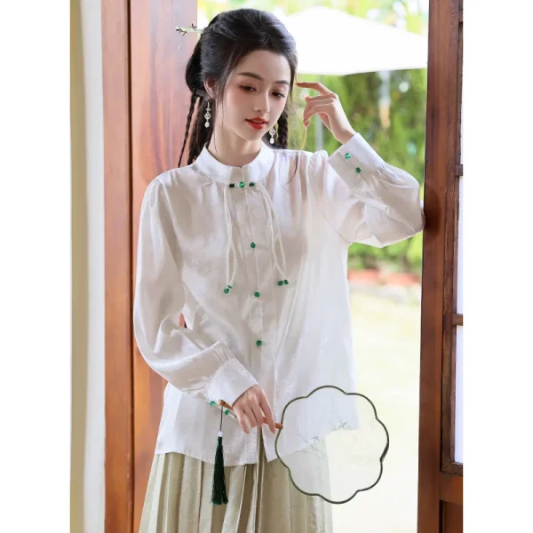 Kf S74476de4be60461db09d5c203d45deb2h Women S White Shirt Horse Face Skirt Suit New Chinese Style Improved Hanfu Traditional Elegant Mamianqun Women's White Shirt Horse Face Skirt Suit New Chinese Style Improved Hanfu Traditional Elegant Mamianqun Evening Party Dress