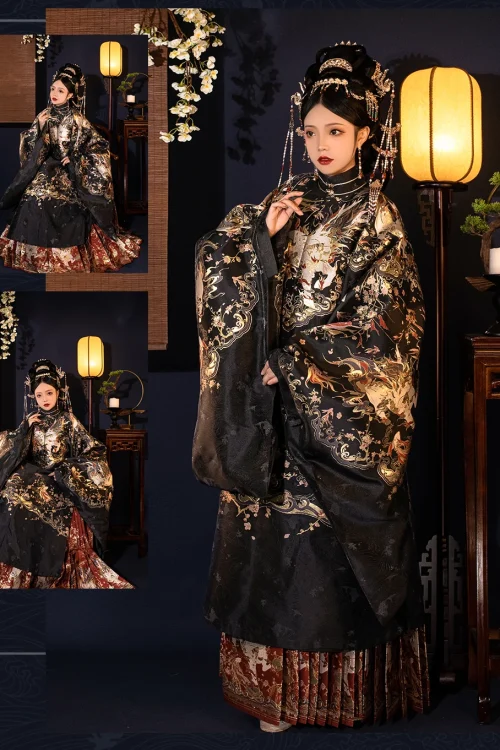 Kf S7649d60d2f334abeb65a279efb26f8dfg Bai Zhou Ji Ming Dynasty Han Fu Woven Gold Long Jacket Hanfu Robe Chinese Traditional Costumes Ming Dynasty Han fu Woven Gold Long Jacket hanfu Robe Chinese Traditional Costumes Ancient Princess