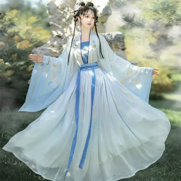 Kf S77194e2045c749f0945e4c865c1ba058x Hanfu Women Chinese Traditional Embroidery Stage Dance Dress Female Fairy Cosplay Costume Hanfu Gradient Blue Green Hanfu Women Chinese Traditional Embroidery Stage Dance Dress Female Fairy Cosplay Costume Hanfu Gradient Blue&Green For Women