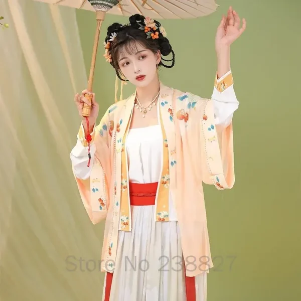 Kf S78c18ec0adaa4113a801847c56e87ee5l Water Women S Hanfu Chinese Traditional Style Dresses Oriental Ancient Song Dynasty Changbeizi Cardigan Waist Length Women's Hanfu Chinese Traditional Style Dresses Oriental Ancient Song Dynasty Changbeizi Cardigan Waist Length Suit