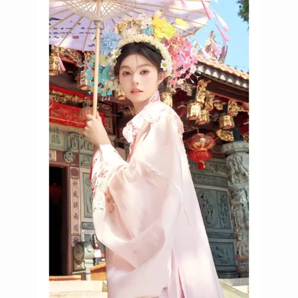 Kf S796a8de8b8c14e00b86ab0641ca436c1k Original Ming Dynasty Pink Stand Collar Butterfly Cloud Shoulder Embroidered Hanfu Dresses Women Elegant Hairpin Flower Original Ming Dynasty Pink Stand Collar Butterfly Cloud Shoulder Embroidered Hanfu Dresses Women Elegant Hairpin Flower Costumes