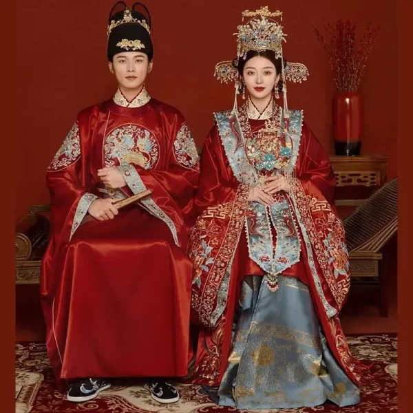 Kf S796a9fb6aeea475fa99820d64851993eg Yourqipao Chinese Hanfu Wedding Dresses China Traditional Ancient Custumes Fengguan Xiapei Men S And Women S Chinese Hanfu Wedding Dresses China Traditional Ancient Custumes Fengguan Xiapei Men's and Women's Bridal Gowns Sets