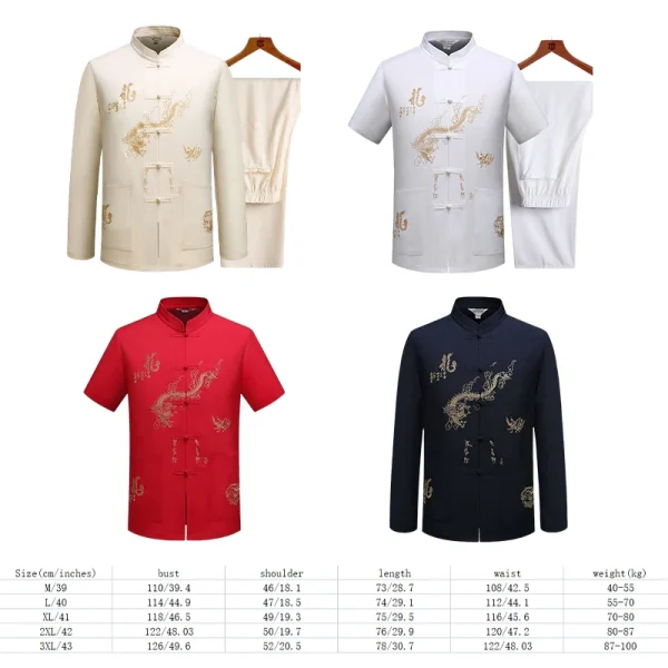 Kf S7a5449014670443986375cf696005270o Chinese Traditional Tang Clothing Kung Fu Suit Fashion Casual Embroidery T Shirt Pants Wing Chun Tai Chinese Traditional Tang Clothing Kung Fu Suit Fashion Casual Embroidery T-shirt Pants Wing Chun Tai Chi Comfortable Men's Set