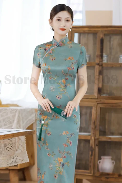 Kf S7a7f24d1b7884eb285e3a06e08146e6cv Donne S Plus Size 3xl 4xl 5xl Cheongsam 2024 Estate a maniche corte Qipao Sexy Slim Vestidos Donne Plus Size 3XL 4XL 5XL Cheongsam 2024 Estate a maniche corte Qipao Sexy Slim Vestidos Elegante Stampa Nuovo Stile Cinese Abito