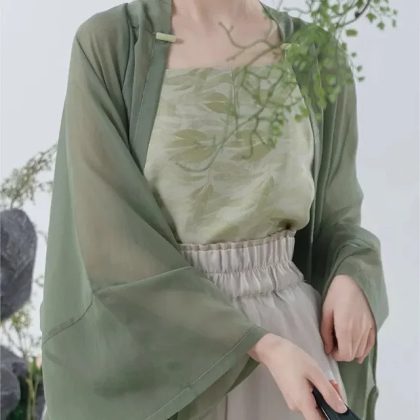 Kf S7b8fbaec294b4a5289f32268b63c92a9n Song Dynasty Style And Han Element Improvement Original Chinese Hanfu Female Spring And Summer Green Long Song Dynasty Style and Han Element Improvement Original Chinese Hanfu Female Spring and Summer Green Long Shirt Song Pants