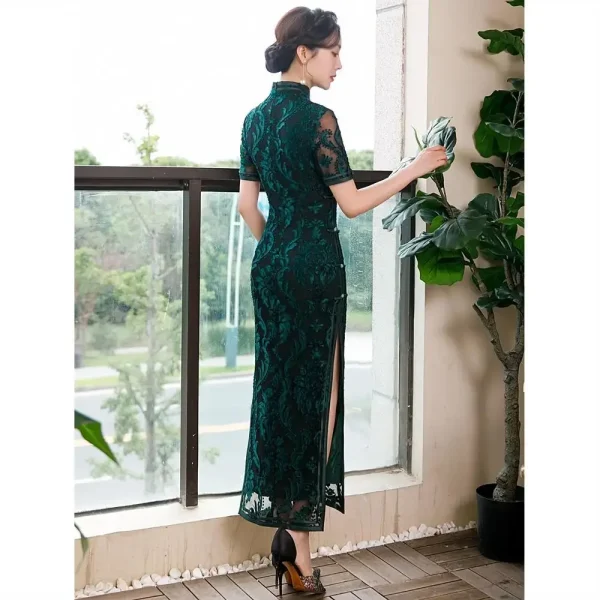 Kf S7c6f0d75768543ceb2ea67c4975bac70o Old Shanghai Lace Long Cheongsam Women S Autumn 2024 New Green Cheongsam Retro Slim Fit Dress Old Shanghai Lace Long Cheongsam Women's Autumn New Green Cheongsam Retro Slim Fit Dress