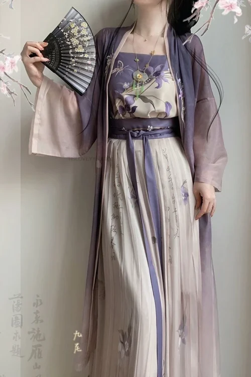 Kf S7ef1715159674bc28566113f0cab2b7cm Chinese Improved Song Dynasty Hanfu Ancient Style Big Sleeve Coat Vest Loose Skirt Daily Elegant Purple Chinese Improved Song Dynasty Hanfu Ancient Style Big Sleeve Coat Vest Loose Skirt Daily Elegant Purple Oriental Style Hanfu Set