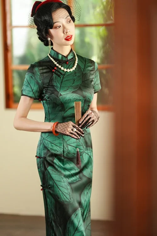 Kf S7fb67171f3ac493cb01205e558f4e758p Summer Women S Improved Cheongsam Qipao High Quality Real Silk Dress Green Silk Retro Chinese Style Summer Women's Improved Cheongsam Qipao High Quality Real Silk Dress Green Silk Retro Chinese-Style High-End Women's Clothing