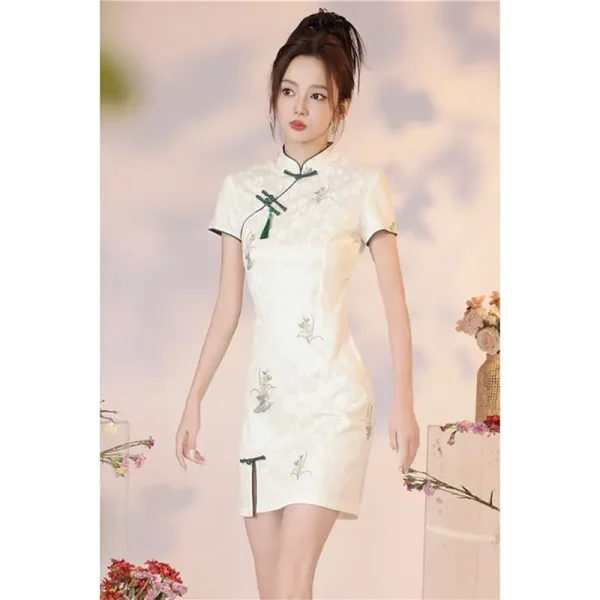 Kf S8047b8bd9a4d45a5a873e6ffbe11d52cr 2023 Summer Retro Young Girls Floral Improved Cheongsam Daily Sweet Elegant Casual Chinese Style Evening Dress Summer Retro Young Girls Floral Improved Cheongsam Daily Sweet Elegant Casual Chinese Style Evening Dress Qipao for Women