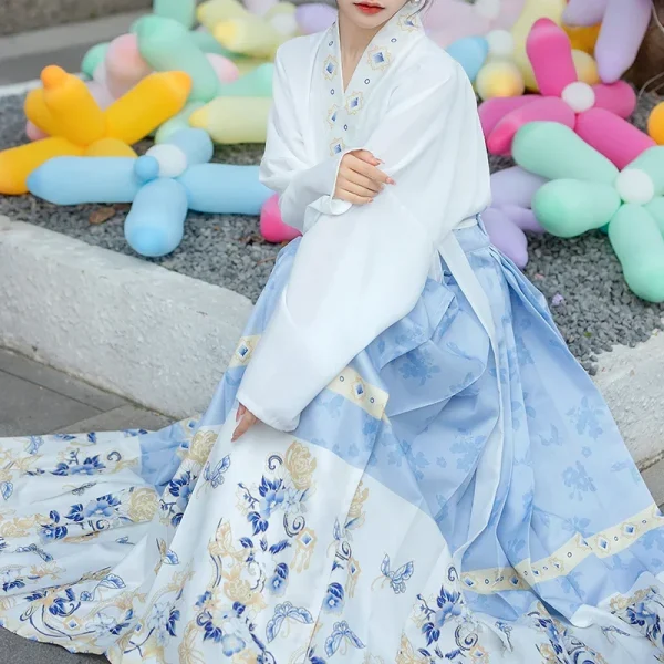 Kf S80f9a83df353486fa2ae959a6791ad0cp Water Horse Face Mamian Skirt Modern Hanfu Women S Chinese Traditional Dresses Ming Dynasty Spring Daily WATER Horse Face Mamian Skirt Modern Hanfu Women's Chinese Traditional Dresses Ming Dynasty Spring Daily Wear Mamianqun New