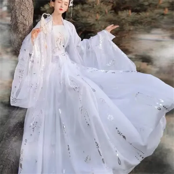 Kf S817c7c171648479ca115e63637018f0bn Ancient Traditional Chinese Women Hanfu Dress Fairy Embroidery Stage Folk Dance Costume Retro Traditional Cosplay Dress Ancient Traditional Chinese Women Hanfu Dress Fairy Embroidery Stage Folk Dance Costume Retro Traditional cosplay dress black